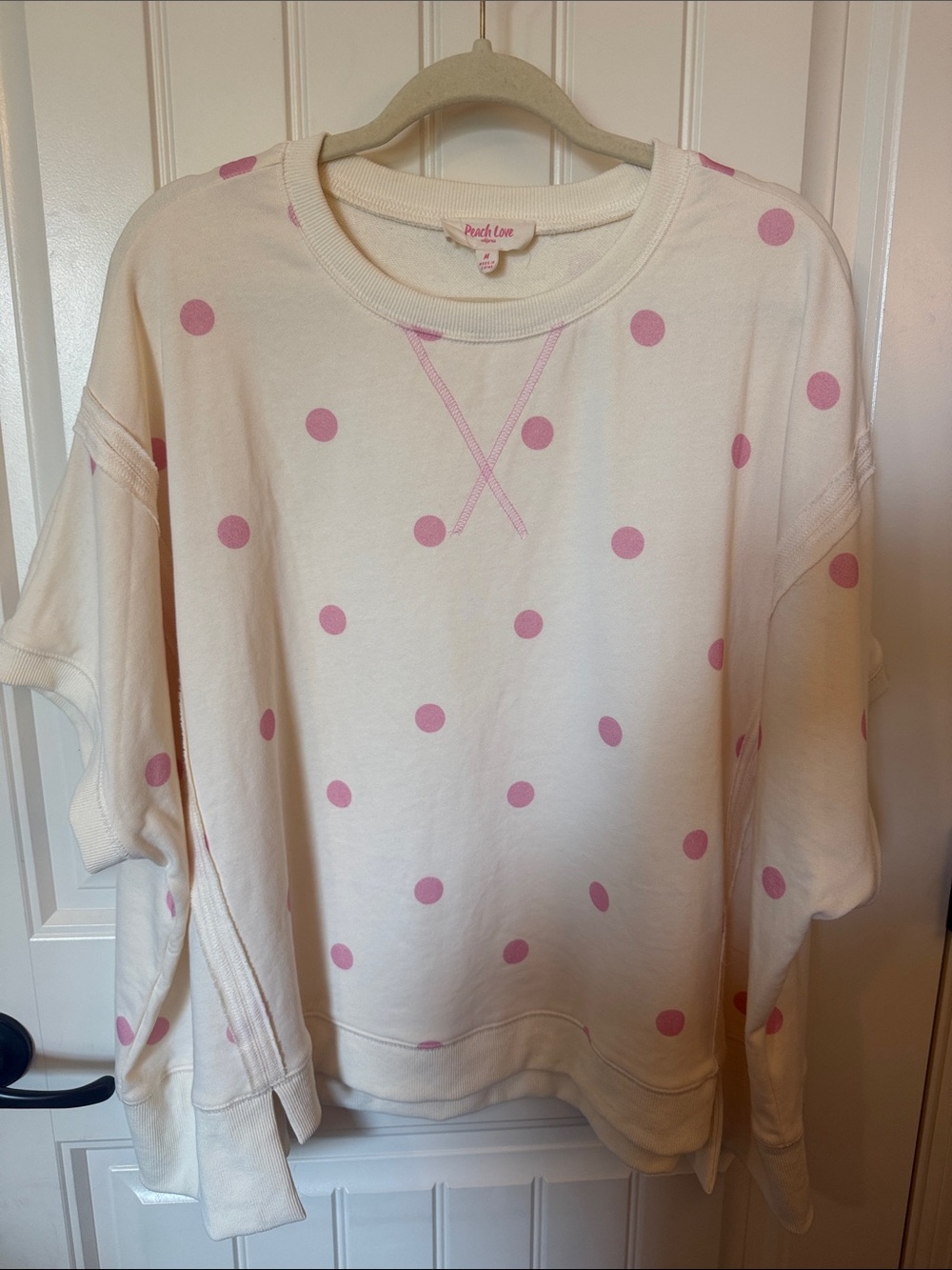 Peach Love California Cream Sweatshirt with Pink Accents